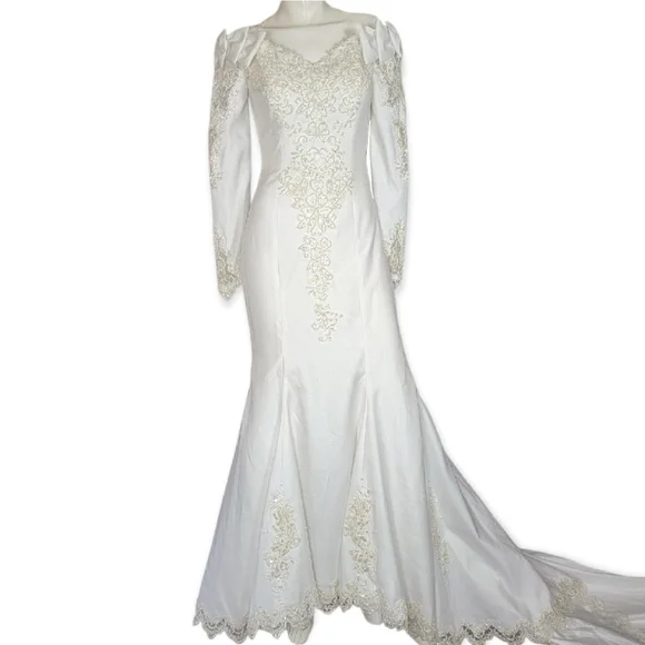 Sweetheart Gowns | Dresses | Sweetheart Gowns Trumpet Off Shoulder With Bows Beaded Cream Lace Gown Euc2 | Poshmark Sweetheart Gowns | Dresses | Sweetheart Gowns Trumpet Off Shoulder With Bows Beaded Cream Lace Gown Euc2 | Poshmark